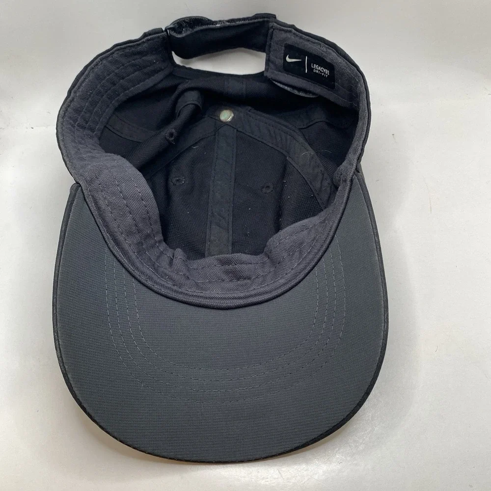 NIKE Hat‎ Legacy91 Black Drifit Running Golf Tennis Adjustable Strapback Cleaned